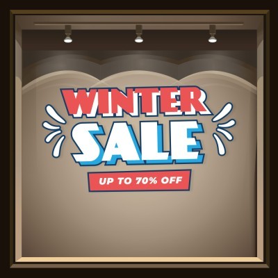 Houseart up to 70%, Εκπτωτικά, Αυτοκόλλητα βιτρίνας, 100 x 55 εκ.